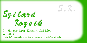 szilard kozsik business card