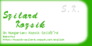 szilard kozsik business card